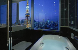 東京タワーをお風呂から見る事ができるホテル